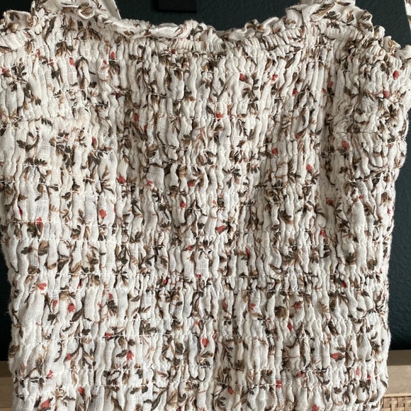 Abercrombie smocked tie strap cropped tank | XXS - Picture 2 of 4